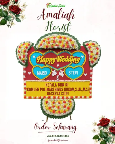 Karangan Papan Bunga Pernikahan di Sudirman Grand Ballroom Bandung